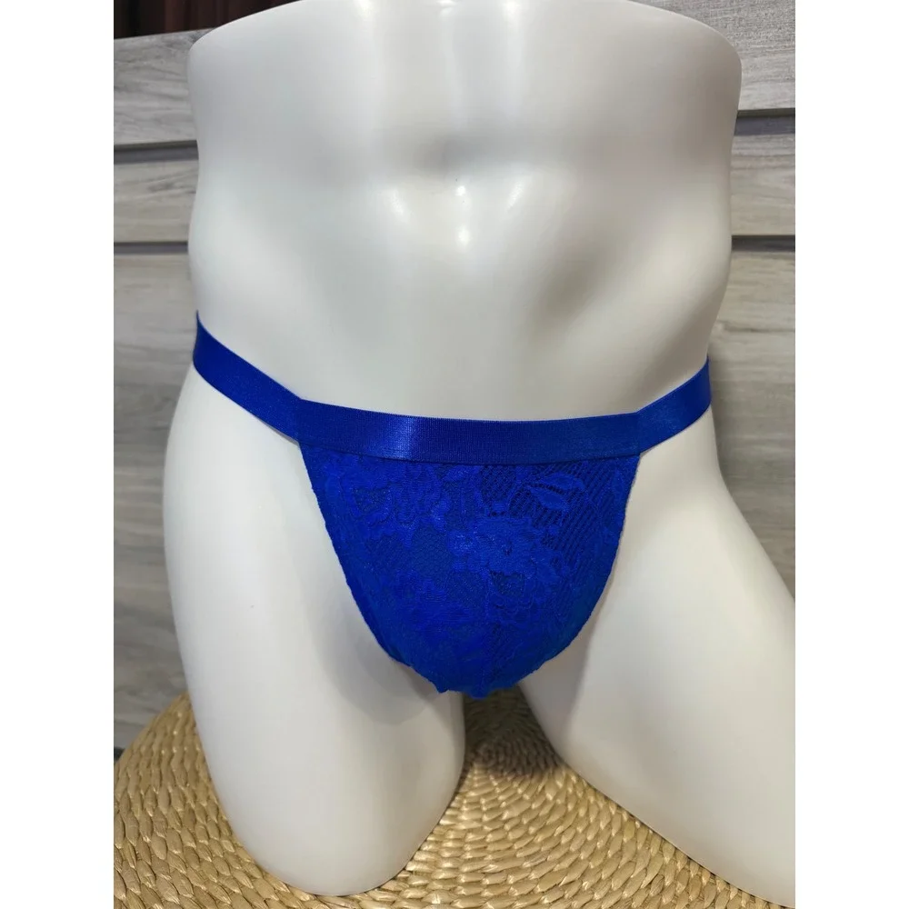 Cosabella Never Say Never Italian Thong Cobalto Blue Lace‎ Men's  Size XL